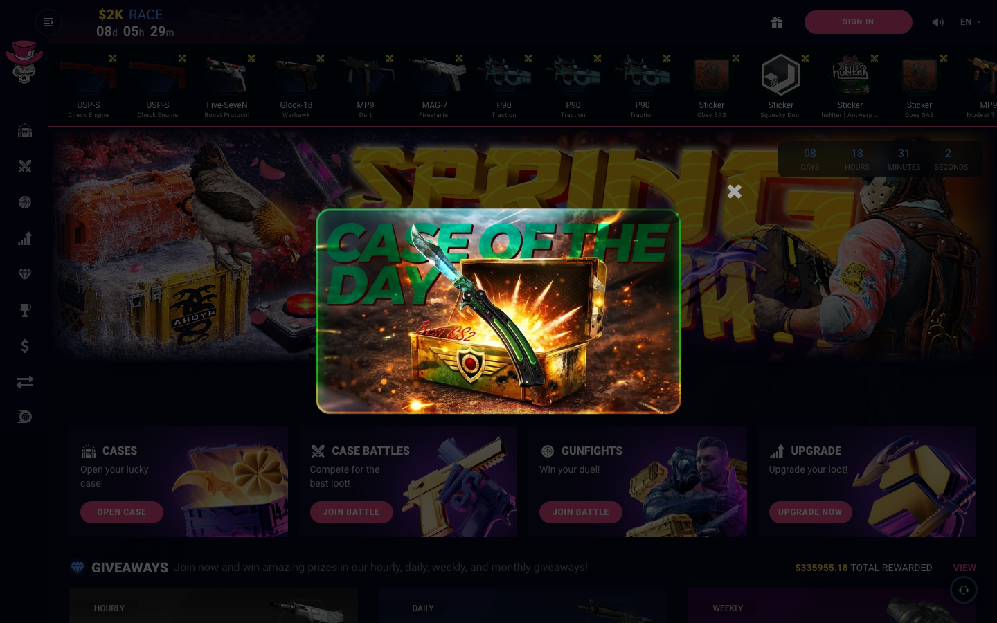 DaddySkins homepage