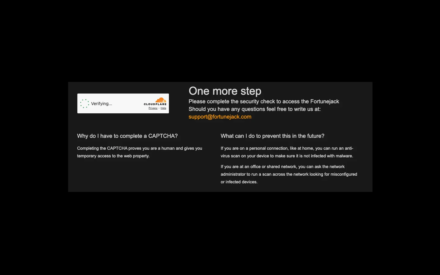 FortuneJack homepage
